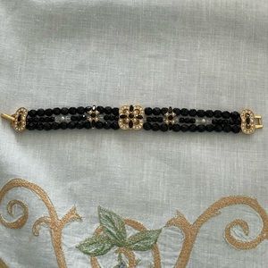 Vintage beaded, and faux stone dressy bracelet.